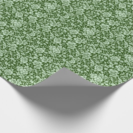 Ein antiker Blumendamast Geschenkpapier (Ecke)