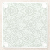 Ein antiker Blumendamast Glasuntersetzer (Rückseite)