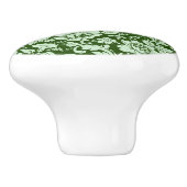 Ein antiker Blumendamast Keramikknauf (Seitenansicht)