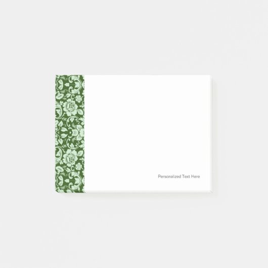 Ein antiker Blumendamast Post-it Klebezettel (Vorderseite)