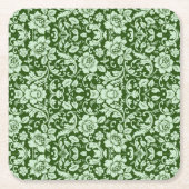 Ein antiker Blumendamast Rechteckiger Pappuntersetzer (Vorderseite)