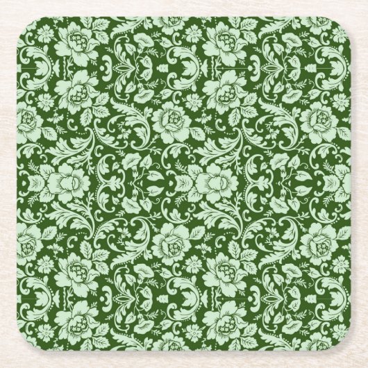 Ein antiker Blumendamast Rechteckiger Pappuntersetzer (Vorderseite)