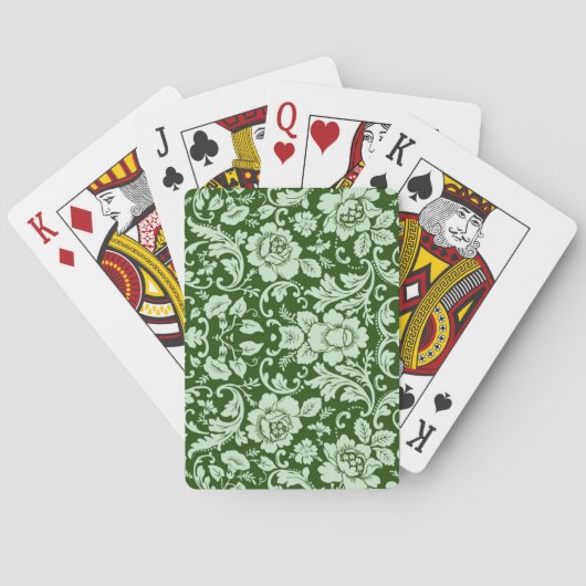 Ein antiker Blumendamast Spielkarten (Rückseite)