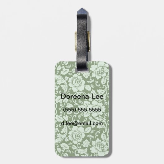 Ein antiker Blumenstaub Gepäckanhänger (Rückseite vertikal)