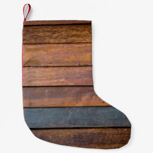 Ein antiker, mit Metall verzierter Hintergrund aus Kleiner Weihnachtsstrumpf