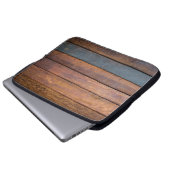 Ein antiker, mit Metall verzierter Holzboden Laptopschutzhülle (Vorne Knopf)