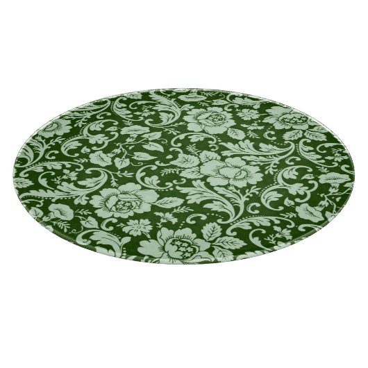 Ein antikes florales Damast Schneidebrett (Ecke)