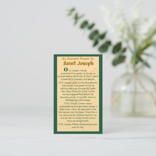 Ein antikes Gebet zu St. Joseph-Gebetskarten Visitenkarte (Stehend Vorderseite)