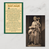 Ein antikes Gebet zu St. Joseph-Gebetskarten Visitenkarte (Vorne/Hinten)