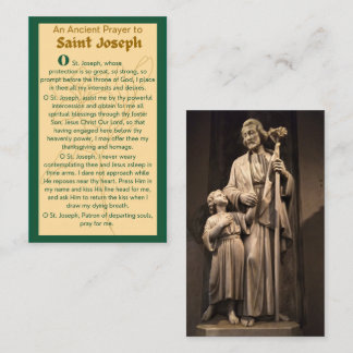 Ein antikes Gebet zu St. Joseph-Gebetskarten Visitenkarte