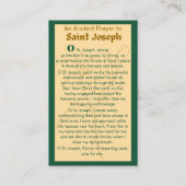 Ein antikes Gebet zu St. Joseph-Gebetskarten Visitenkarte (Vorderseite)