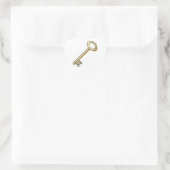 Ein antikes Gold-Key-Hochzeitslied Herz-Aufkleber (Tasche)