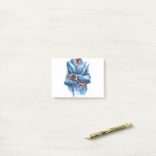 Ein Anzug und eine Uhr Post-it Klebezettel (Auf Schreibtisch)