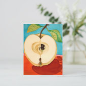 ein Apfel am Tag ...Aquarell Postkarte (Stehend Vorderseite)