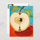 ein Apfel am Tag ...Aquarell Postkarte (Vorne/Hinten)