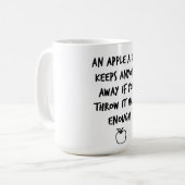 Ein Apfel am Tag Kaffeetasse (Vorderseite Links)