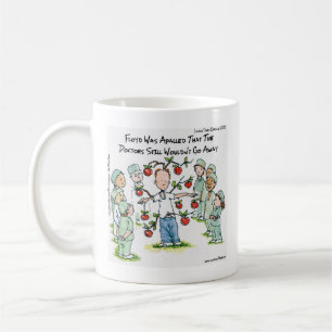 Ein Apfel am Tag Lustiger Cartoon Rick London  Kaffeetasse