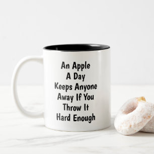 Ein Apfel am Tag Lustiger Sarkastischer Introverti Zweifarbige Tasse