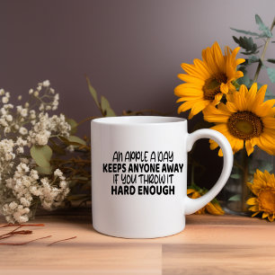 Ein Apfel am Tag.. Meme-Tasse Kaffeetasse