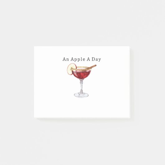 Ein Apfel am Tag   Post-it Klebezettel (Vorderseite)