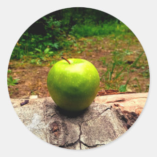 Ein Apfel am Tag  Runder Aufkleber