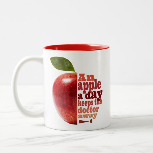 Ein Apfel am Tag Zweifarbige Tasse (Links)