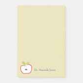 Ein Apfel mit roter Kontur und grünen Blätter Post-it Klebezettel (Vorderseite)