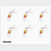 Ein Apfel pflücken Quadratischer Aufkleber (Blatt)