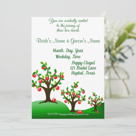 Ein Apfelgarten Einladung (Stehend Vorderseite)