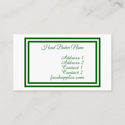 Ein Apfelgarten Visitenkarte (Rückseite)