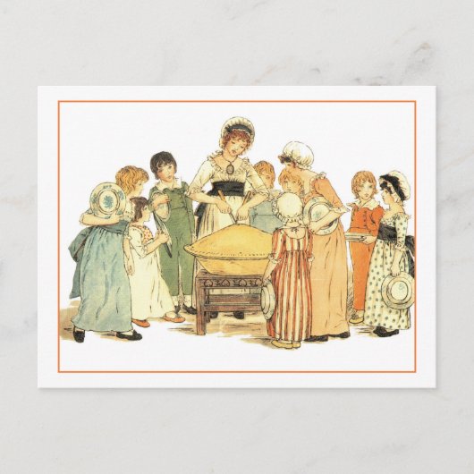 Ein Apfelkuchen: Cut it Postkarte (Vorderseite)