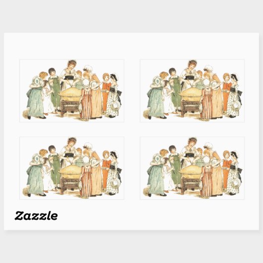 Ein Apfelkuchen: Cut it Rechteckiger Aufkleber (Blatt)