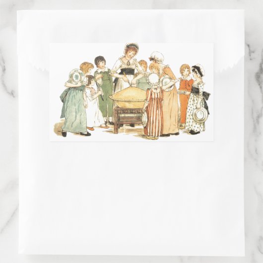 Ein Apfelkuchen: Cut it Rechteckiger Aufkleber (Tasche)