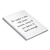 Ein Apfeltag Behalte jeden weg Notizblock (Rechte Seite)