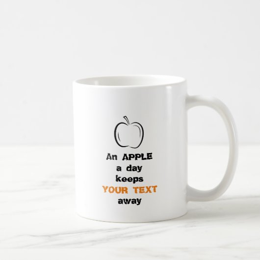 Ein Apple a Day Apple Black Line Art Kaffeetasse (Rechts)