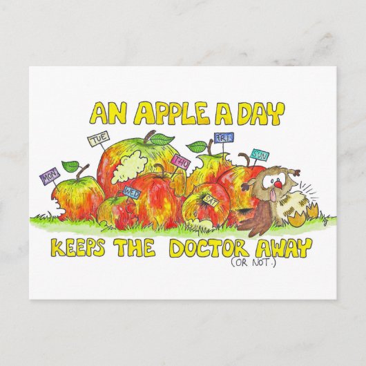EIN APPLE A DAY Postcard von Nicole Janes Postkarte (Vorderseite)