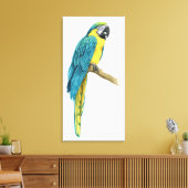 Ein Aquamariner Macaw Leinwanddruck (Insitu (Wohnzimmer))
