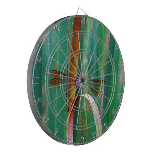 Ein aquamariner Mit Augen Drachenfliege mit Käfern Dartscheibe (Vorderseite Links)