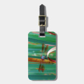 Ein aquamariner Mit Augen Drachenfliege mit Käfern Gepäckanhänger (Vorderseite vertikal)