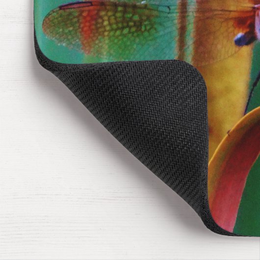 Ein aquamariner Mit Augen Drachenfliege mit Käfern Mousepad (Ecke)