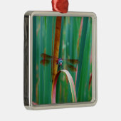 Ein aquamariner Mit Augen Drachenfliege mit Käfern Silbernes Ornament (Rechts)