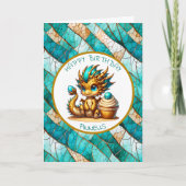 Ein Aquamariner und goldener Drache Personalisiert Karte (Vorderseite)