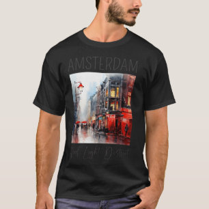 Ein Aquarell-Design des Rotlichtviertels - Am T-Shirt