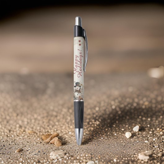 Ein Aquarell-Schneemann-Monogramm-Pen Kugelschreiber
