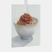 Ein Aquarell Zeichnend Spaghetti Bolognese Ornament Aus Glas (Vorderseite Rechts)