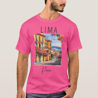 Ein Aquarellbild von Lima - Peru T-Shirt