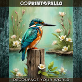 Ein Aquarellenfänger auf einem Zweig Seidenpapier