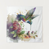 Ein Aquareller Delikatesse Hummingbird Mauer Art Wandteppich (Vorderseite (Horizontal))