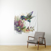 Ein Aquareller Delikatesse Hummingbird Mauer Art Wandteppich (Beispiel (Horizontal))