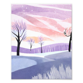 Ein Aquareller Winter Landschaft Foto Erweiterung